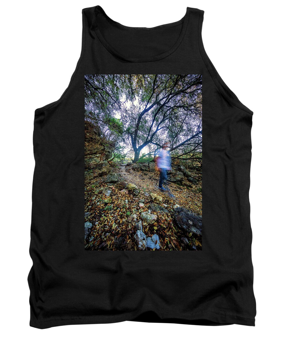 Long Tank Top featuring the photograph Long Exposure Peddernales Falls State Park Hike by Micah Goff
