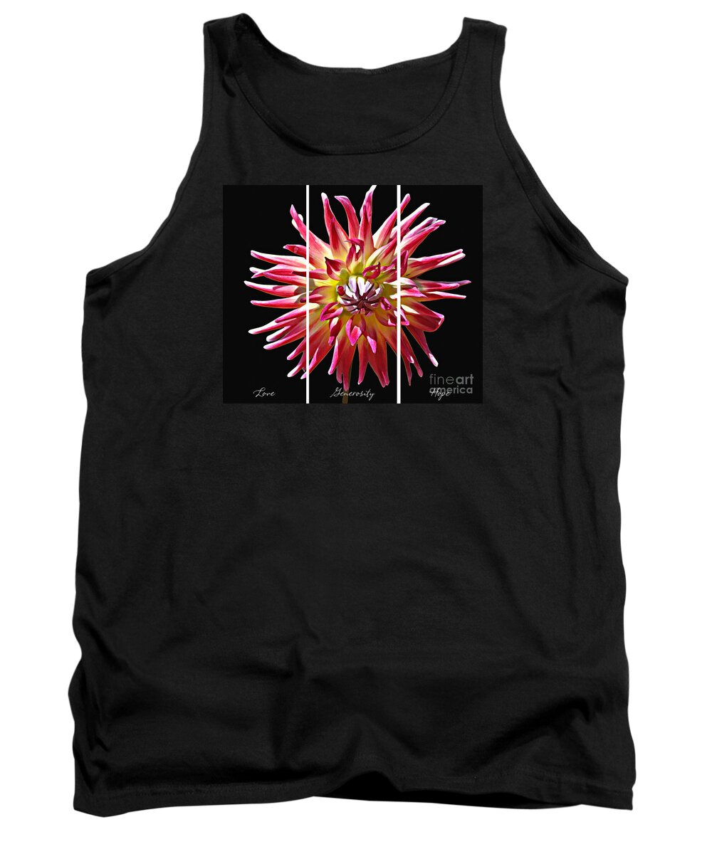 Diane Berry Tank Top featuring the photograph Love Generosity Hope by Diane E Berry