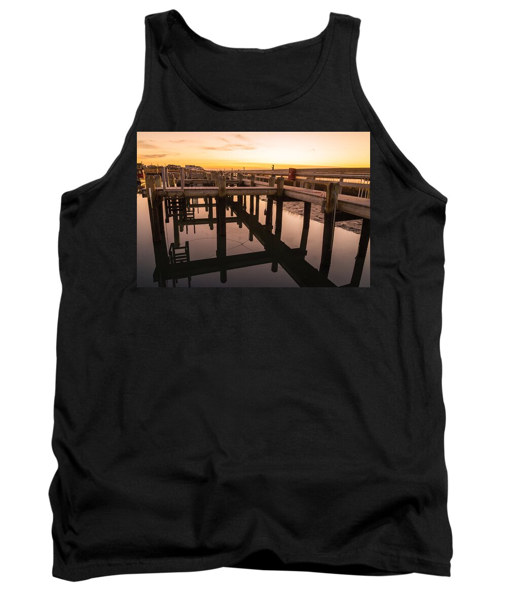 Sunset Tank Top featuring the photograph Low Tide Marina by Kristopher Schoenleber