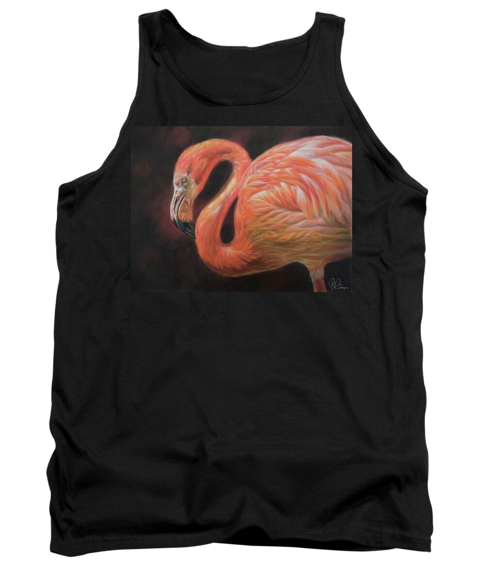 Flamingo Tank Top featuring the pastel Luminescence by Kirsty Rebecca