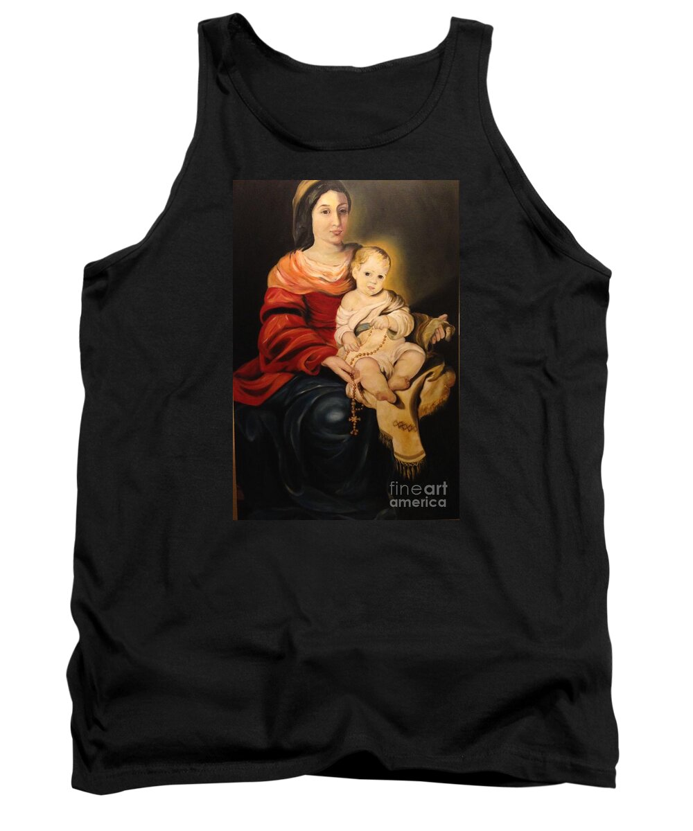 Madonna Mary And Child Jesus Tank Top featuring the painting Madonna and child by Renata Bosnjak