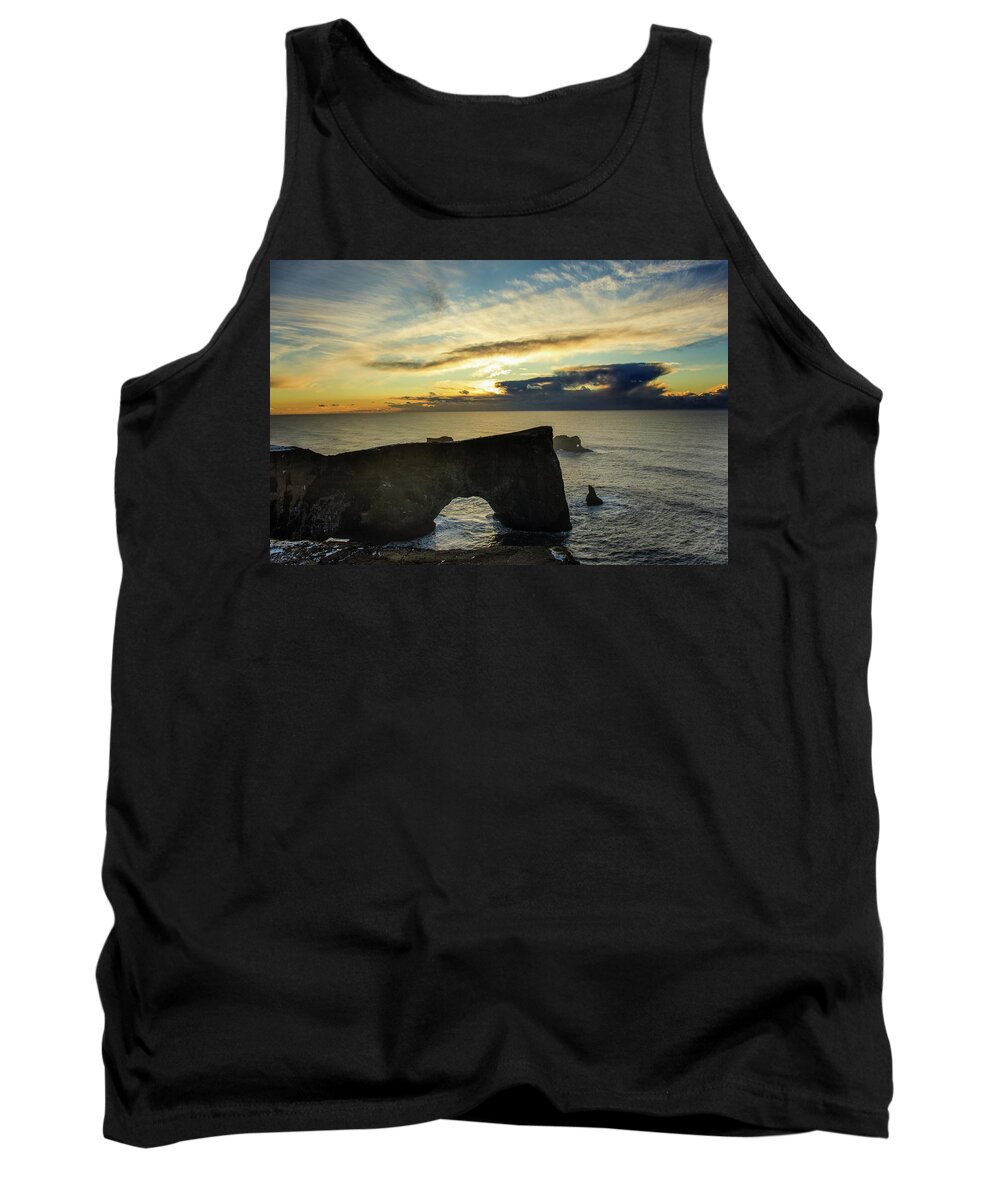 Northern Tank Top featuring the photograph Magic Dyrholaey by Robert Grac