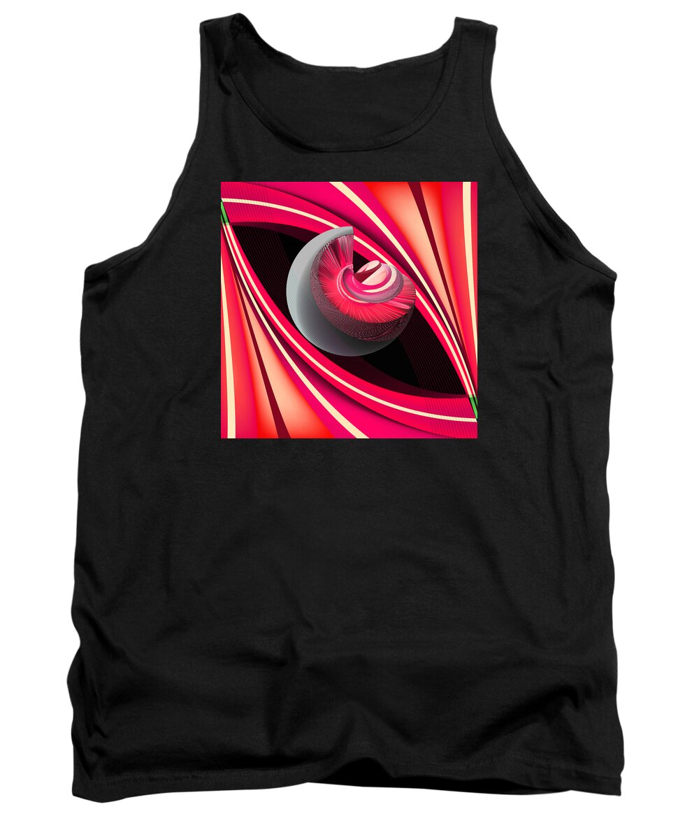 Pink Tank Top featuring the digital art Making Pink Planets by Angelina Tamez