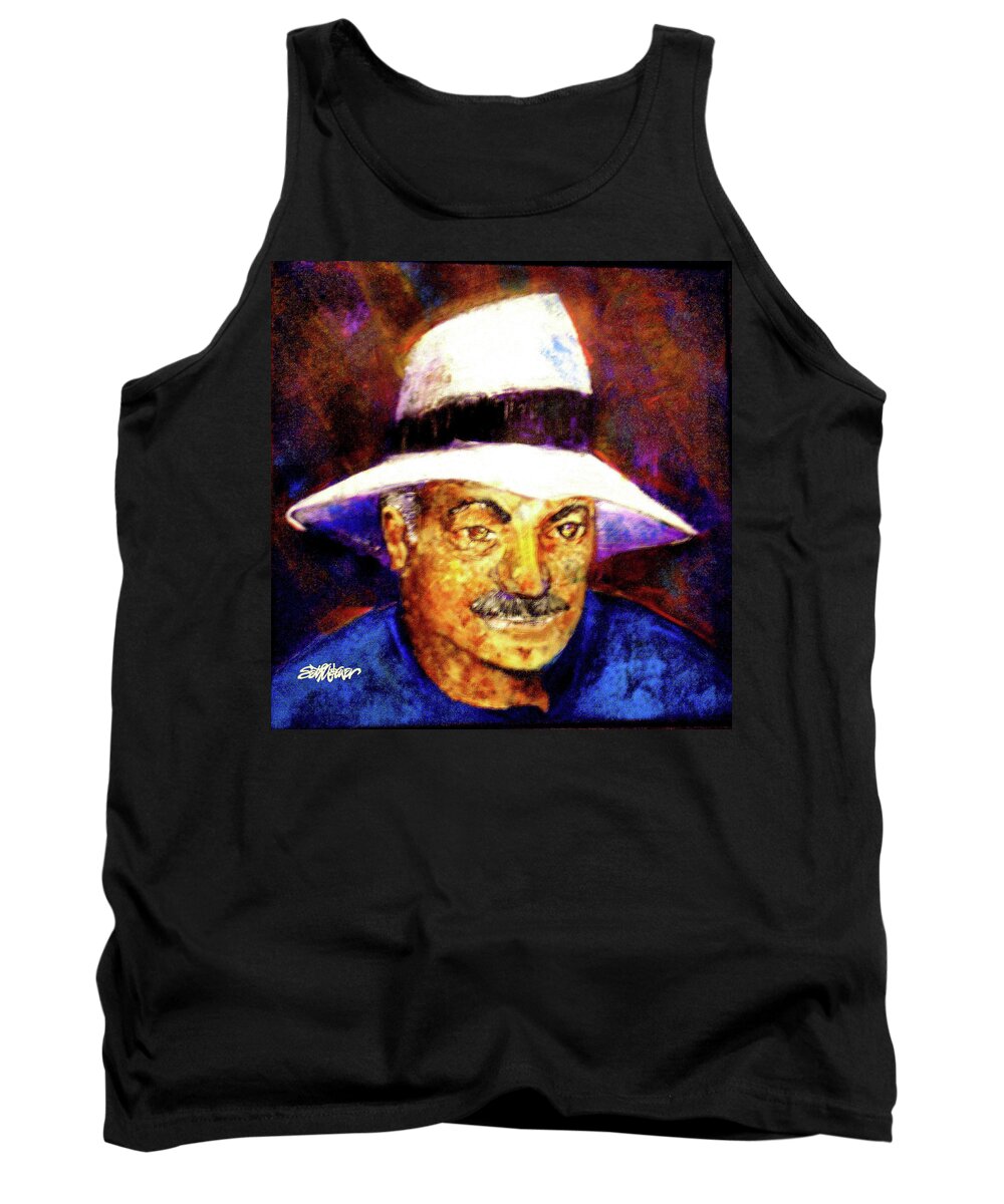 Man In The Panama Hat Tank Top featuring the painting Man in the Panama Hat by Seth Weaver