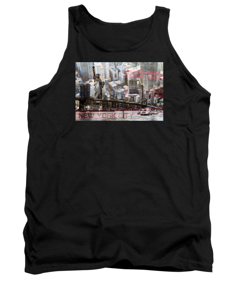New York Tank Top featuring the photograph Manhatten from above by Hannes Cmarits