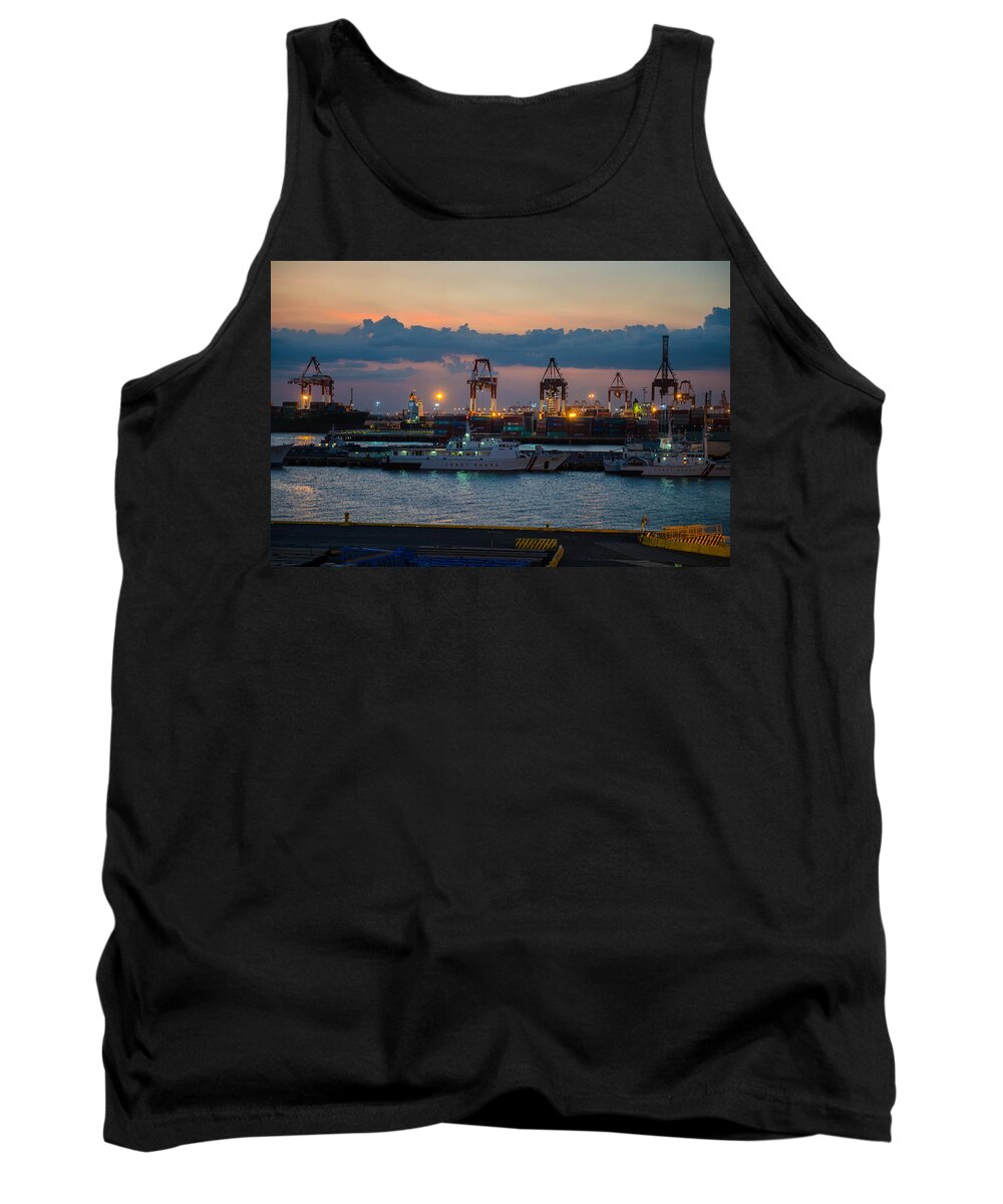 Port Tank Top featuring the photograph Manila Port by Judith Barath