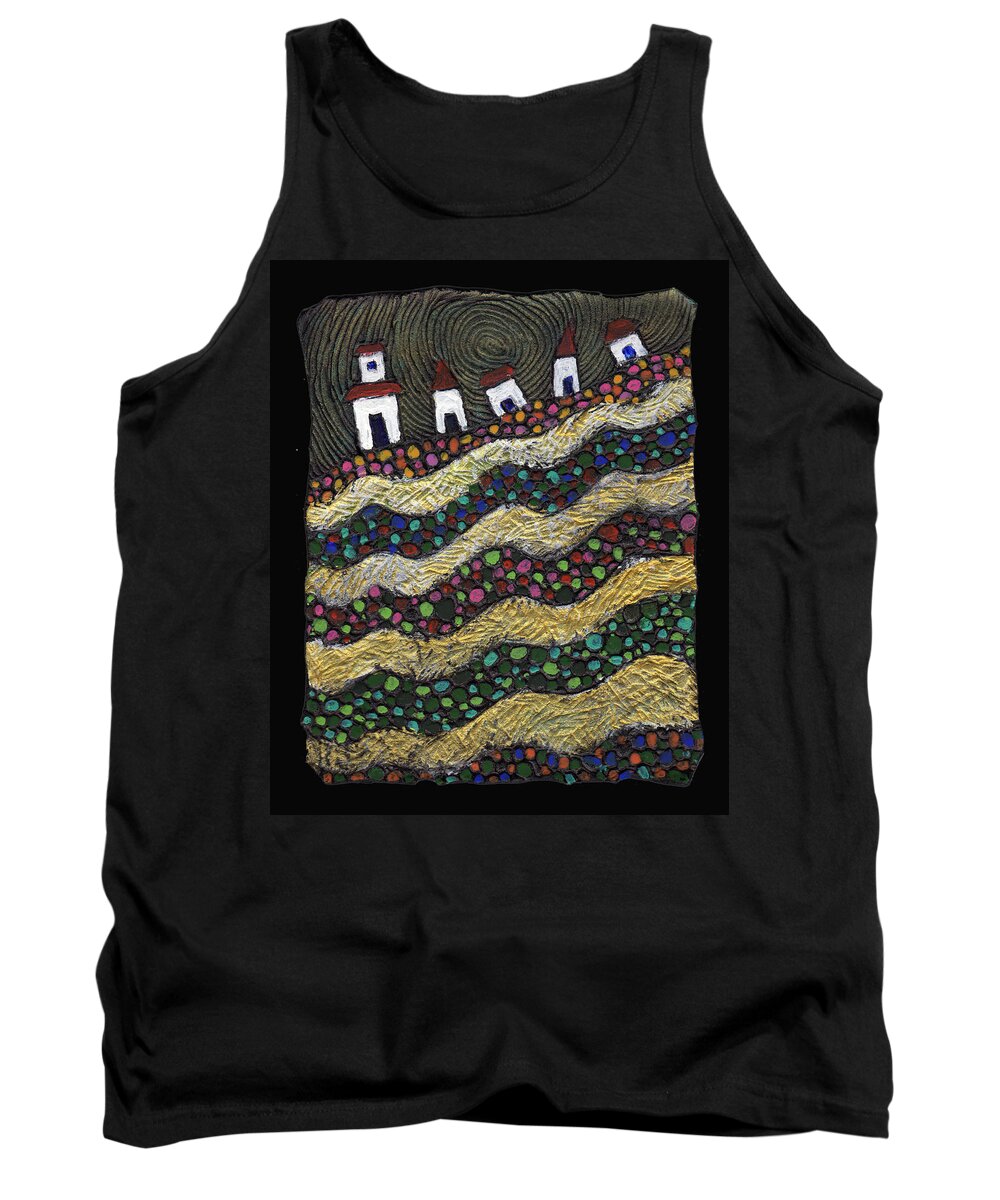 Folk Art Tank Top featuring the painting Many Paths Lead to the Top by Wayne Potrafka