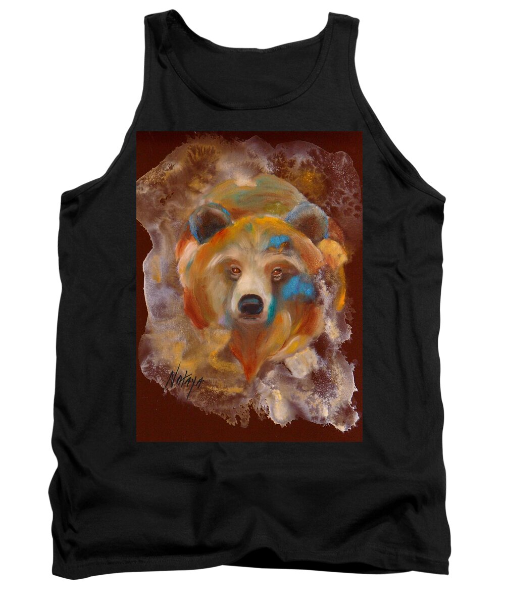 Native American Tank Top featuring the painting Medicine Bear by Nataya Crow