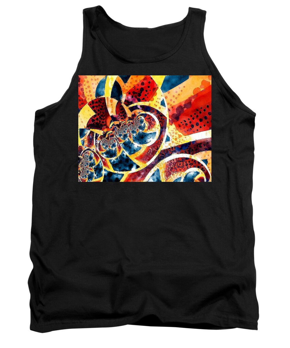 Fractal Tank Top featuring the digital art Melon and Blueberry Melange by Charmaine Zoe