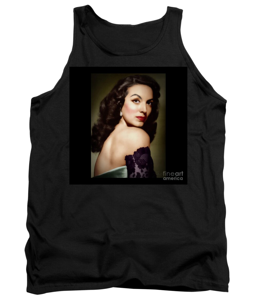 Actress Tank Top featuring the photograph Mexicanas - Maria Felix by Marisol VB