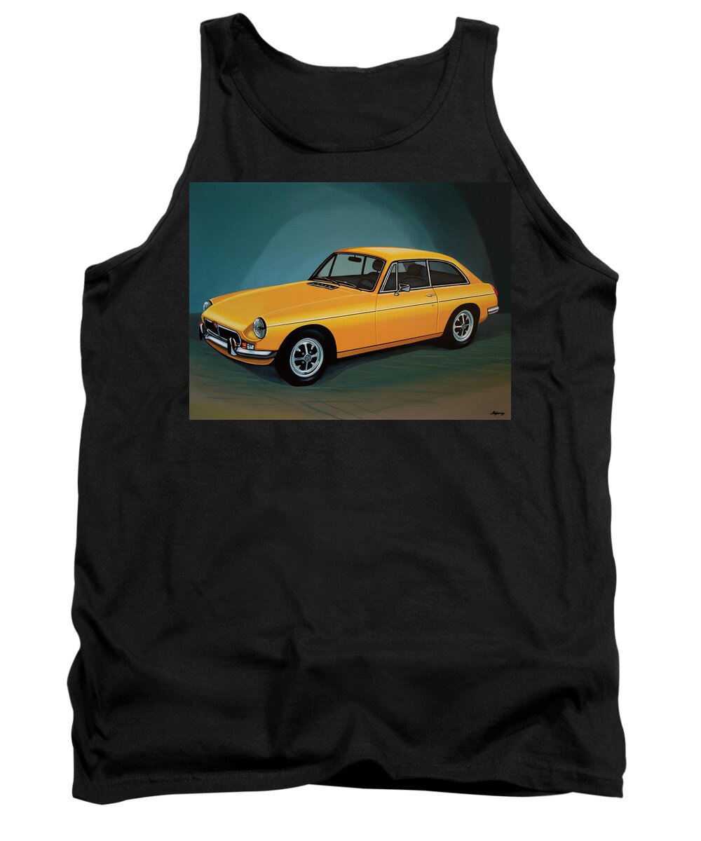 Mgb Gt Tank Top featuring the painting MGB GT 1966 Painting by Paul Meijering