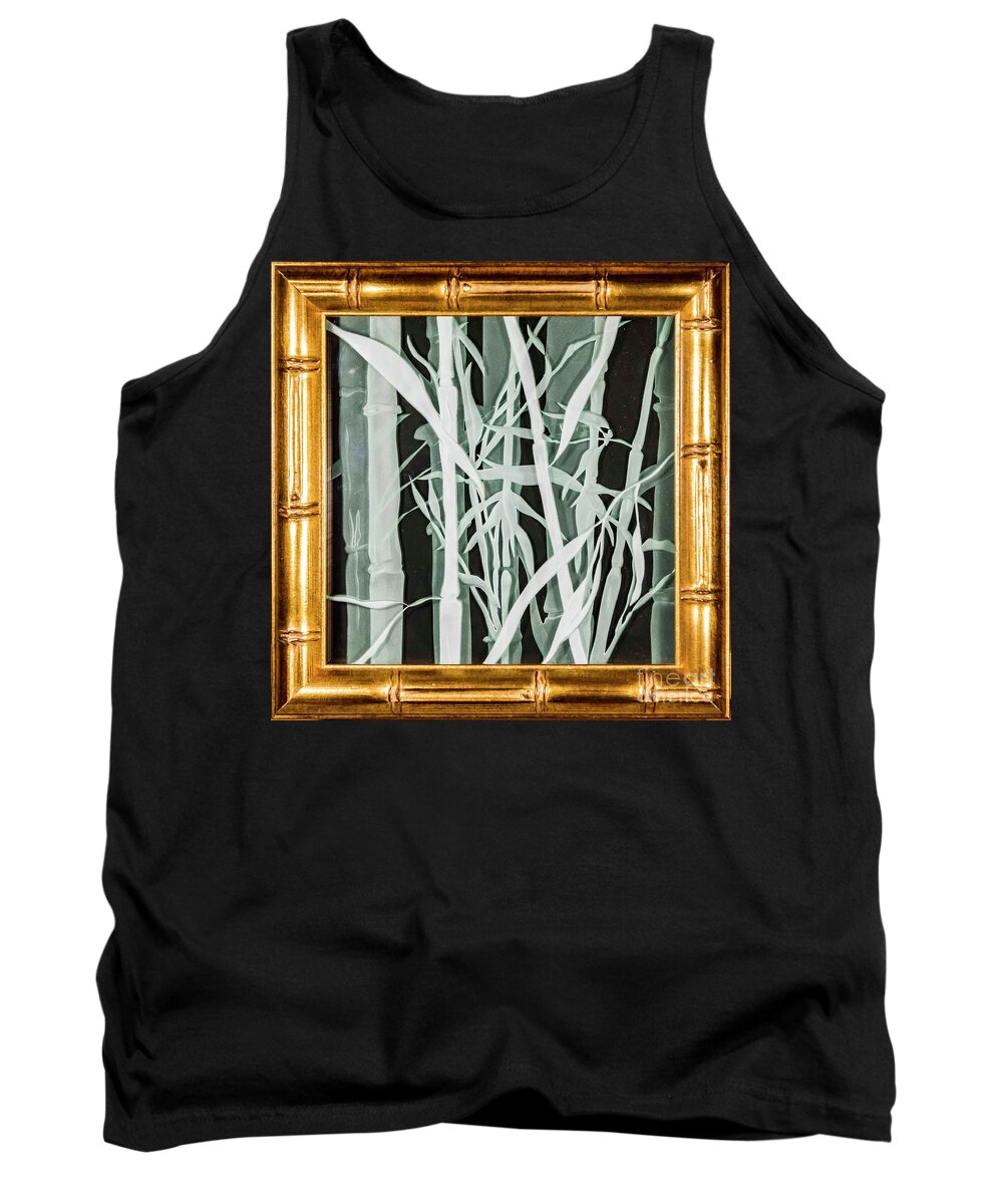 Carved Glass Tank Top featuring the glass art Midnight Bamboo by Alone Larsen