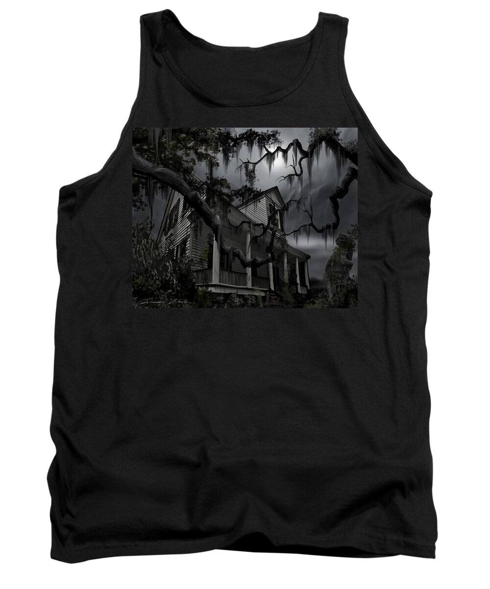 Ghosts Tank Top featuring the painting Midnight in the House by James Hill
