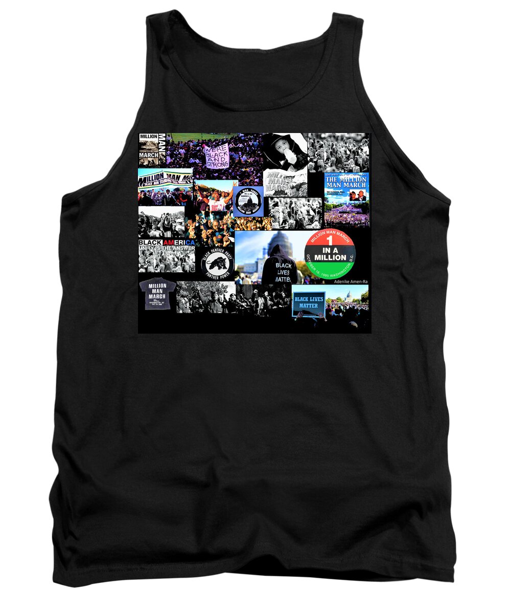 Million Man March Tank Top featuring the digital art Million Man March Montage by Adenike AmenRa
