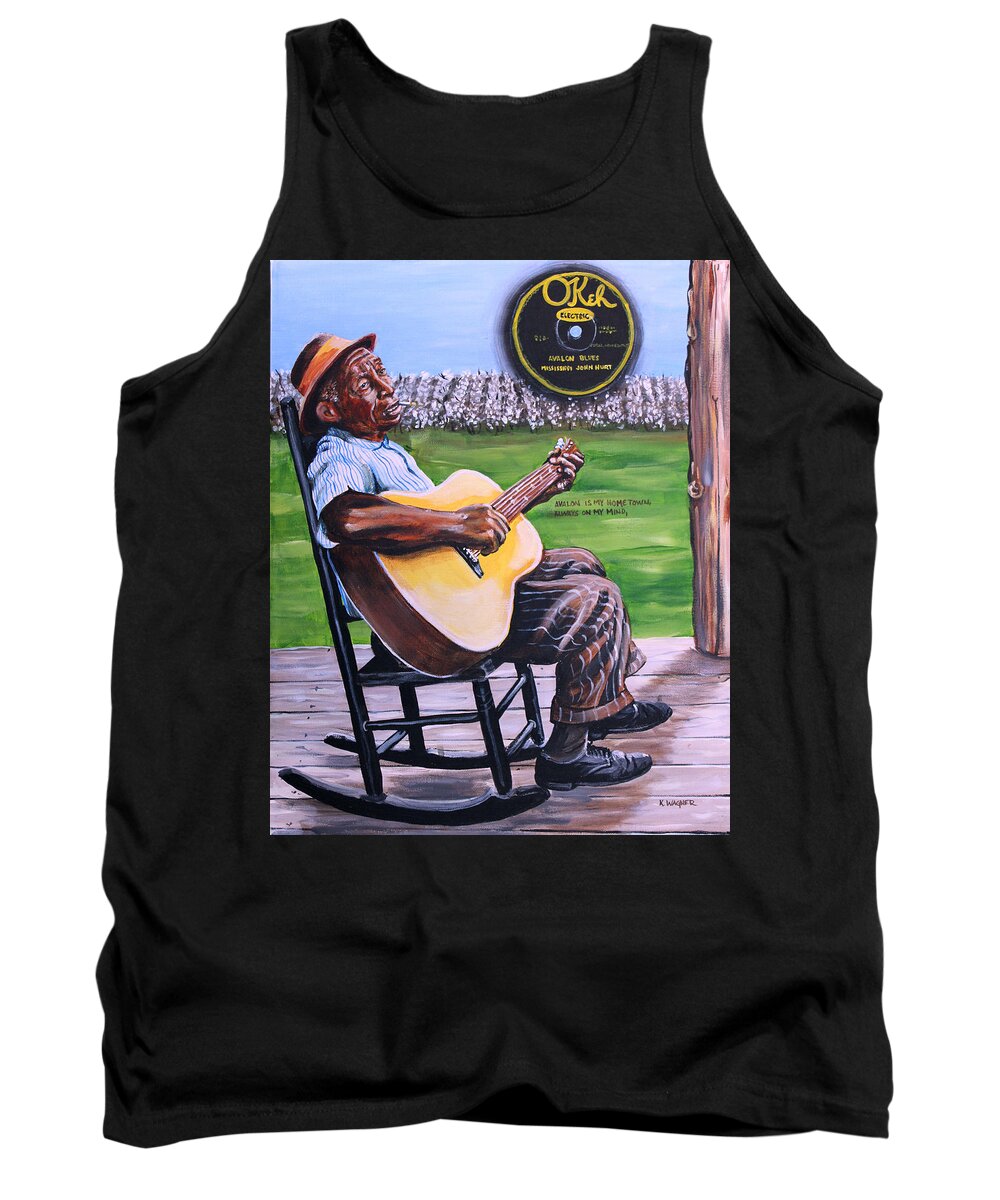 Mississippi Tank Top featuring the painting Mississippi John Hurt by Karl Wagner