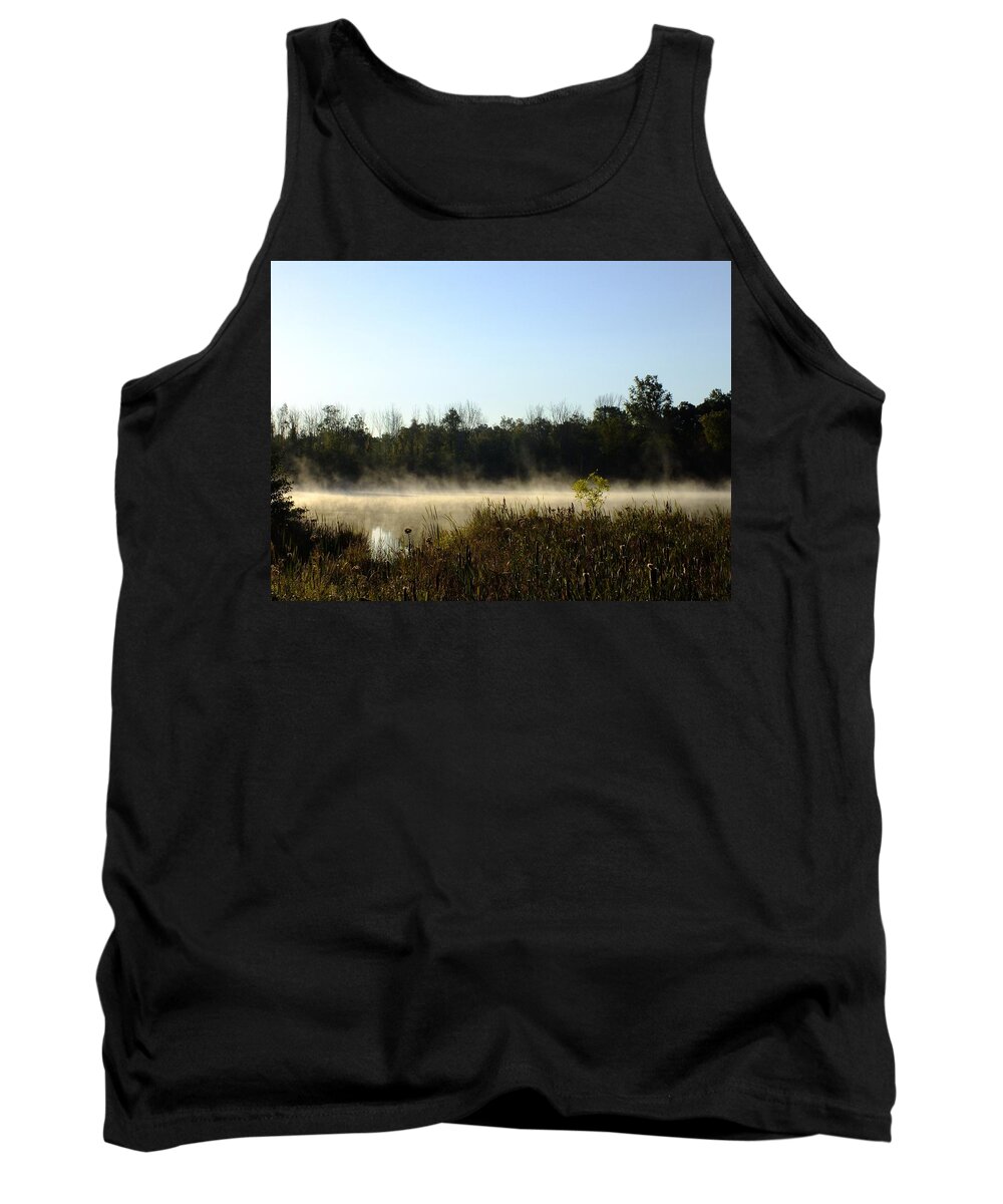 Nature Tank Top featuring the photograph Mists on the Welland by Peggy King