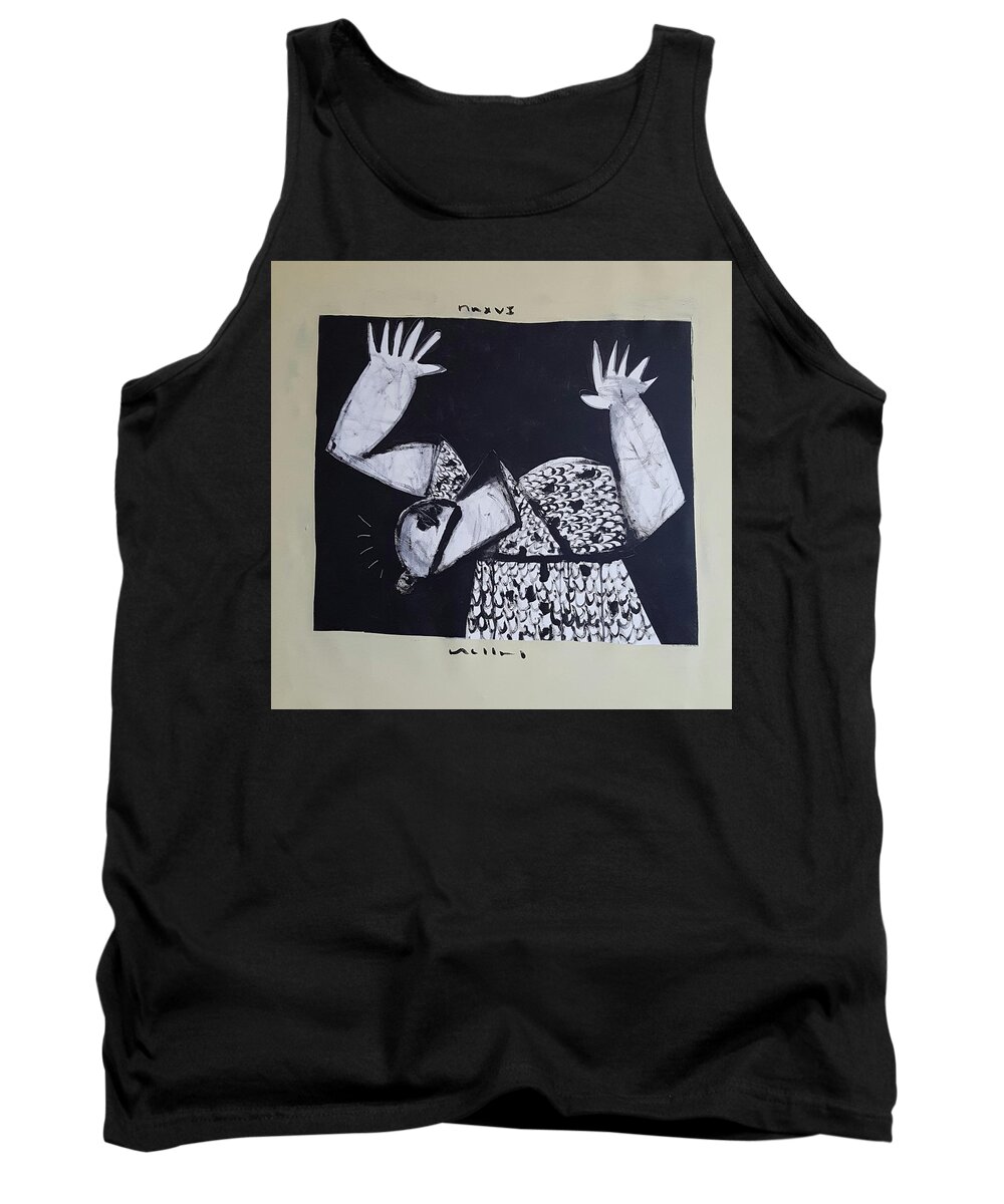  Abstract Tank Top featuring the painting MMXVII Warning by Mark M Mellon