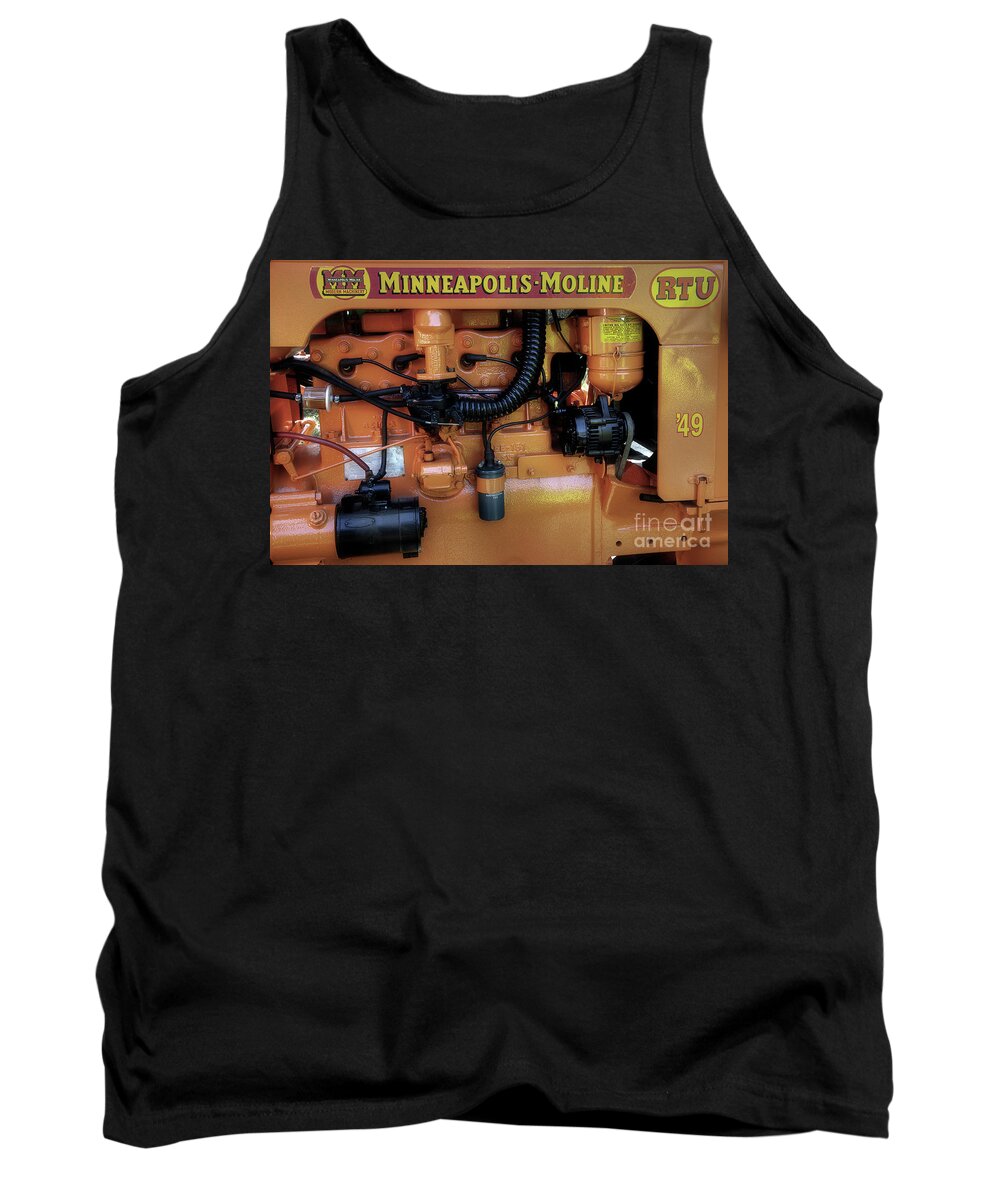 Minneapolis Moline Engine Tank Top featuring the photograph Moline Engine by Michael Eingle