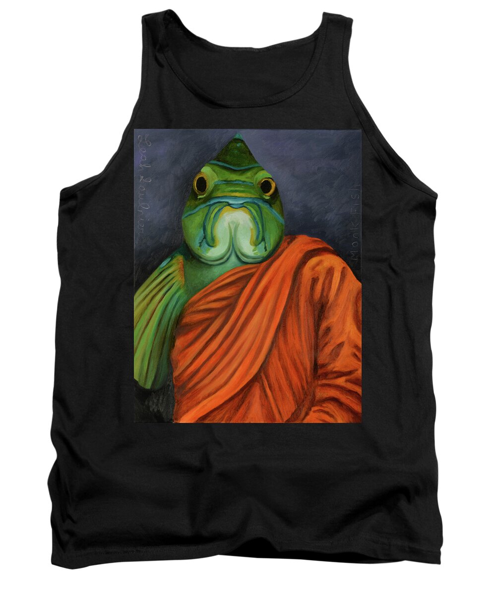 Monk Fish Tank Top featuring the painting Monk Fish by Leah Saulnier The Painting Maniac