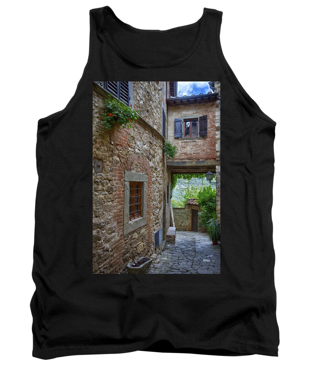 Hill Town Tank Top featuring the photograph Montefioralle Tuscany 2 by Kathy Adams Clark
