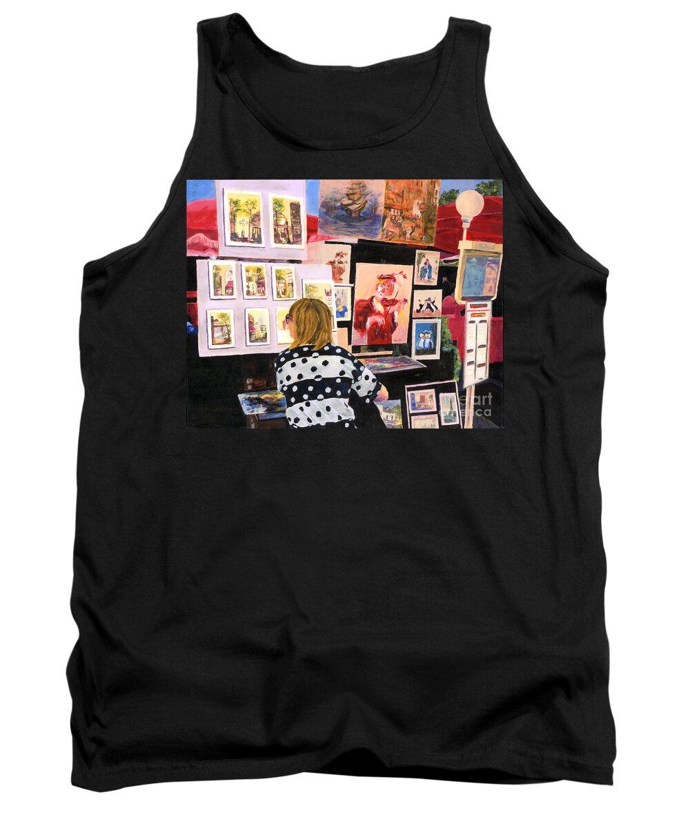 Acrylic Tank Top featuring the painting Montmartre circa 1977 by Lynne Reichhart