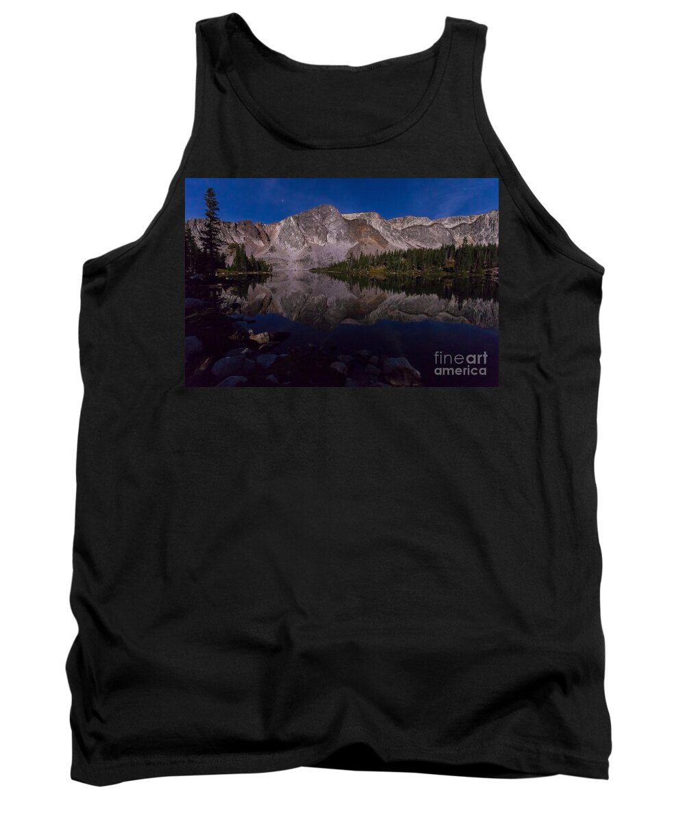Landscape Tank Top featuring the photograph Moonlit Reflections by Steven Reed
