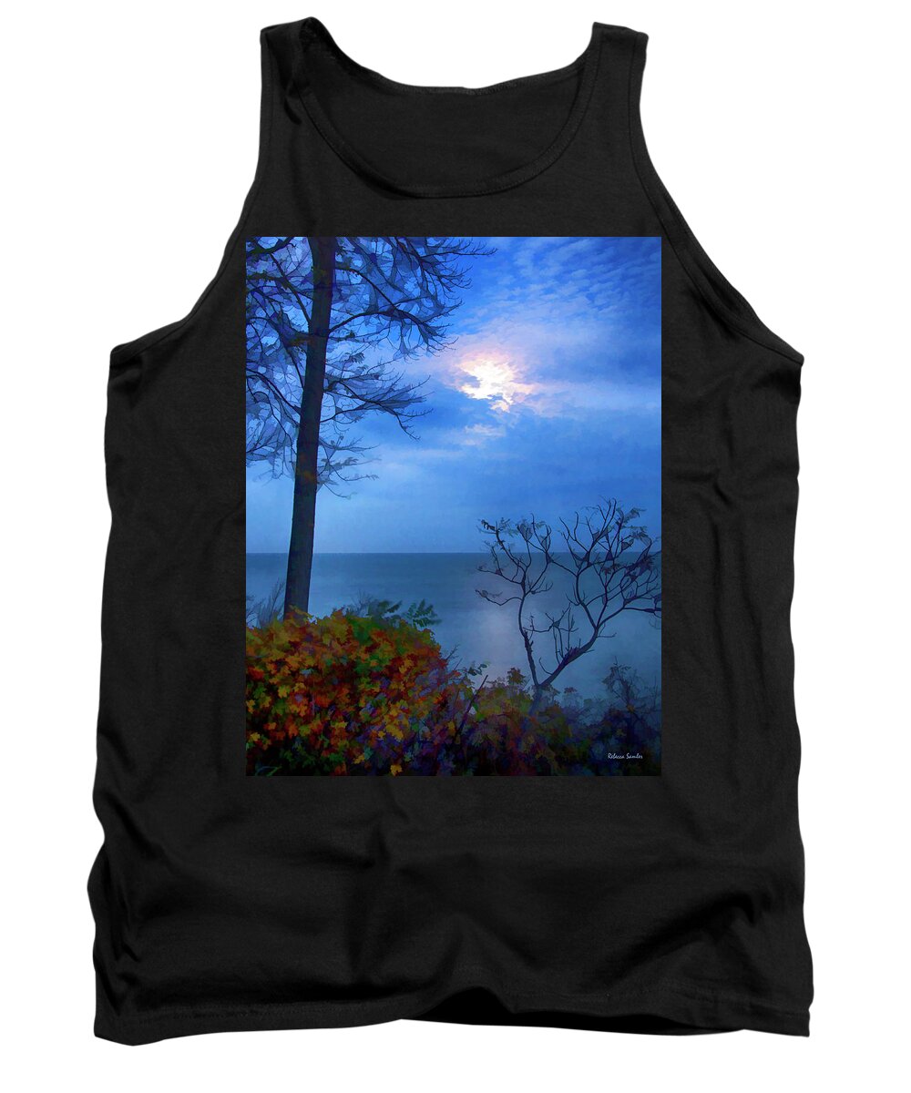 Painting Tank Top featuring the photograph Moonset 1 by Rebecca Samler