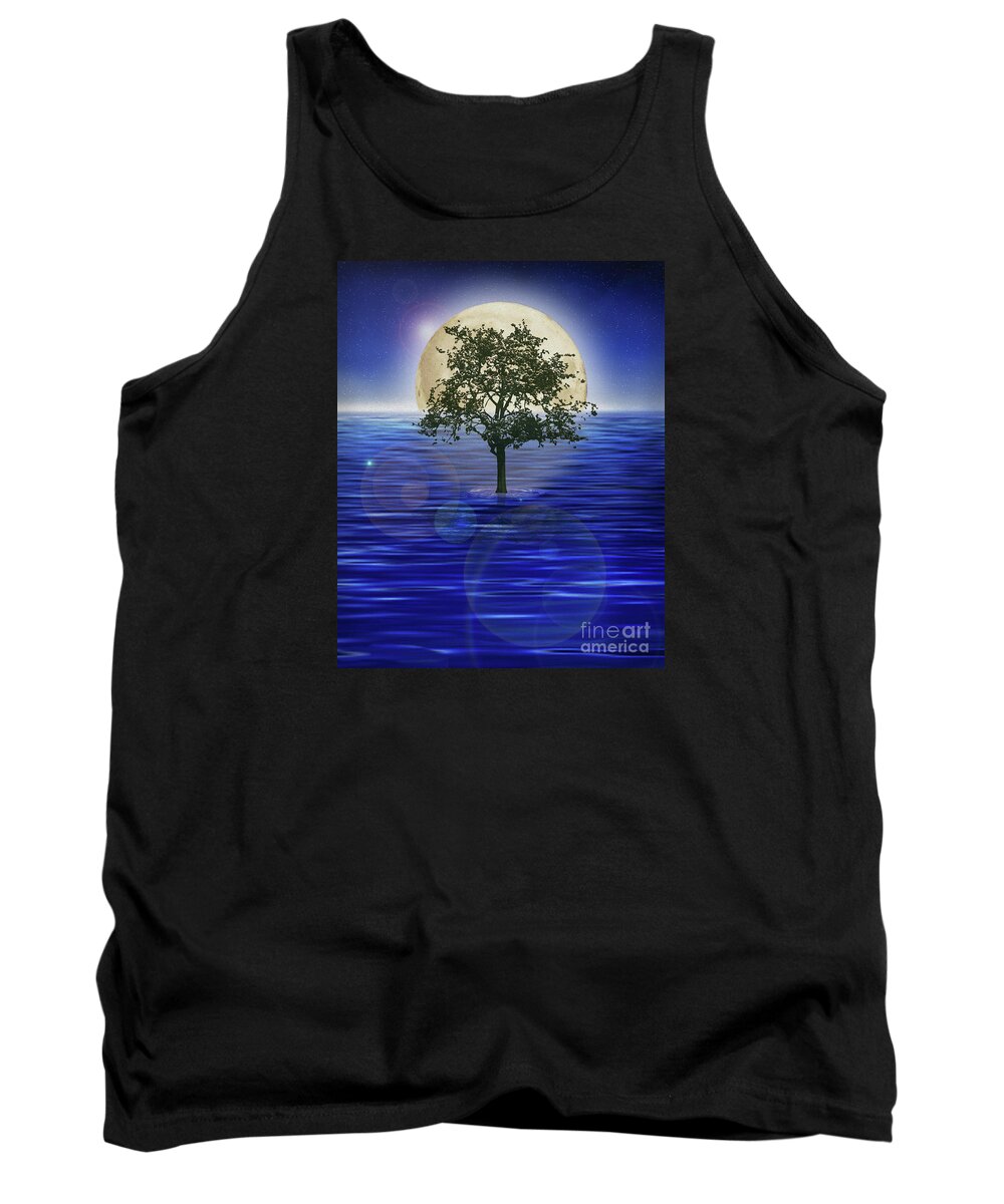 Moontree Tank Top featuring the painting Moontree by Todd L Thomas