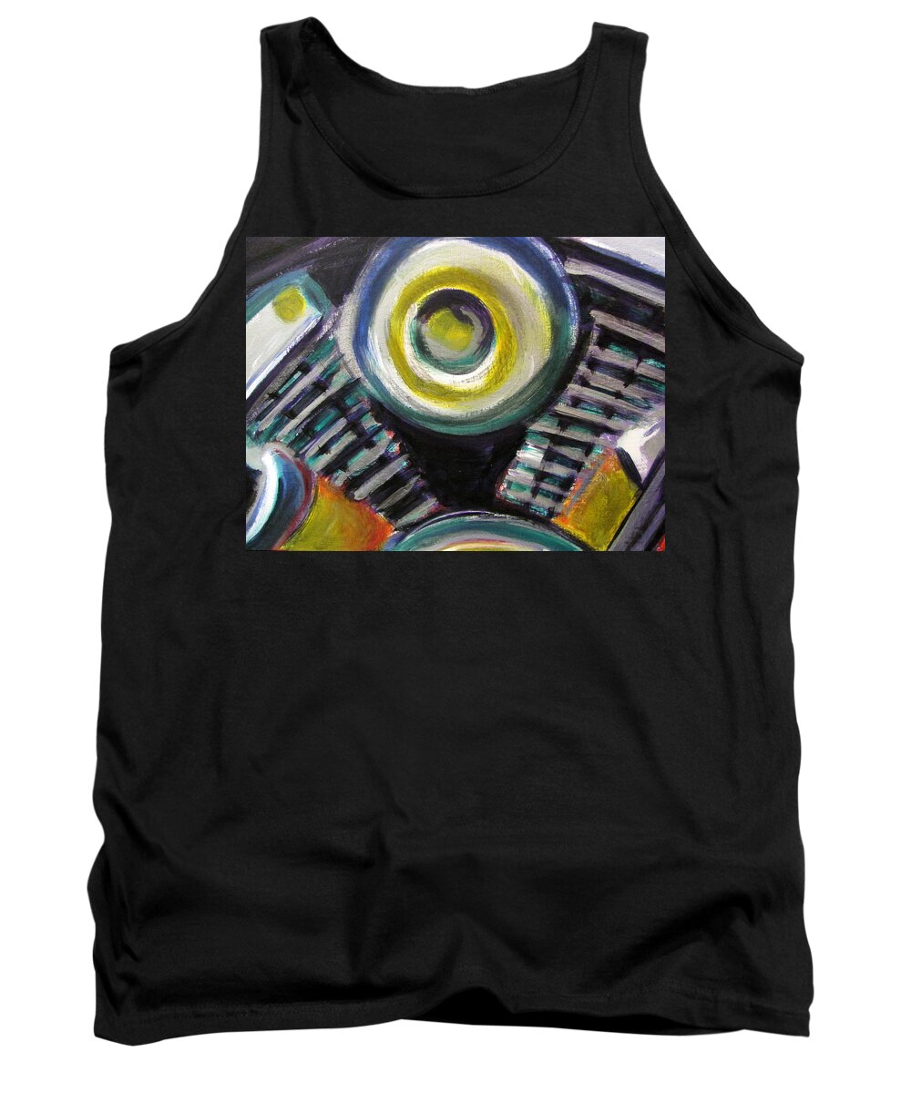 Motorcycle Tank Top featuring the painting Motorcycle Abstract Engine 2 by Anita Burgermeister