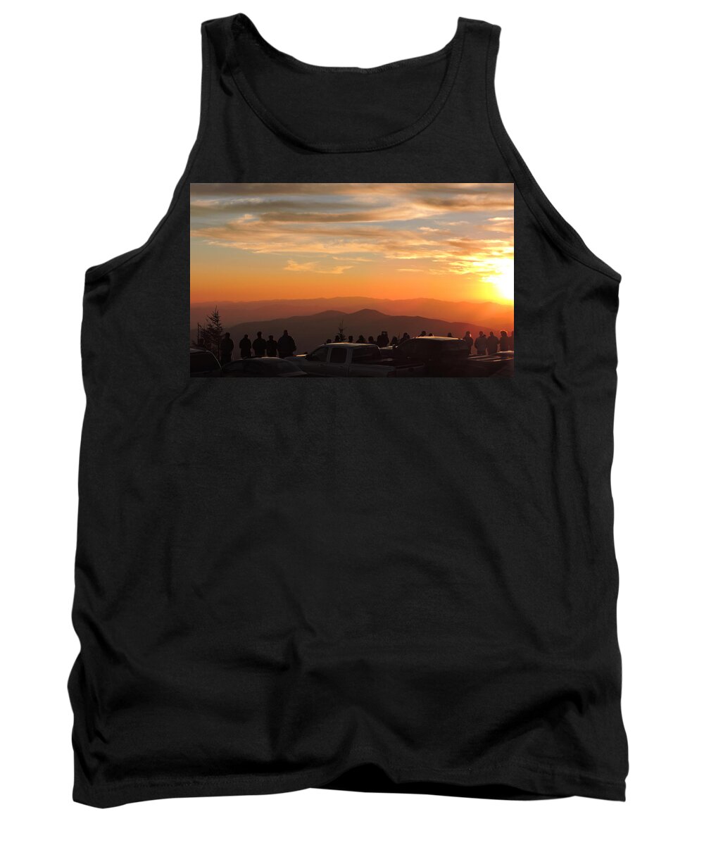 Sunset Tank Top featuring the photograph Mountain Sunset Silhouettes by William Slider