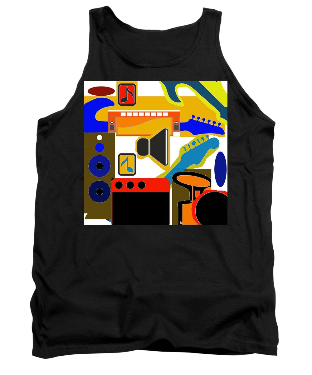 Guitars Tank Top featuring the painting Music Collage by Joe Dagher