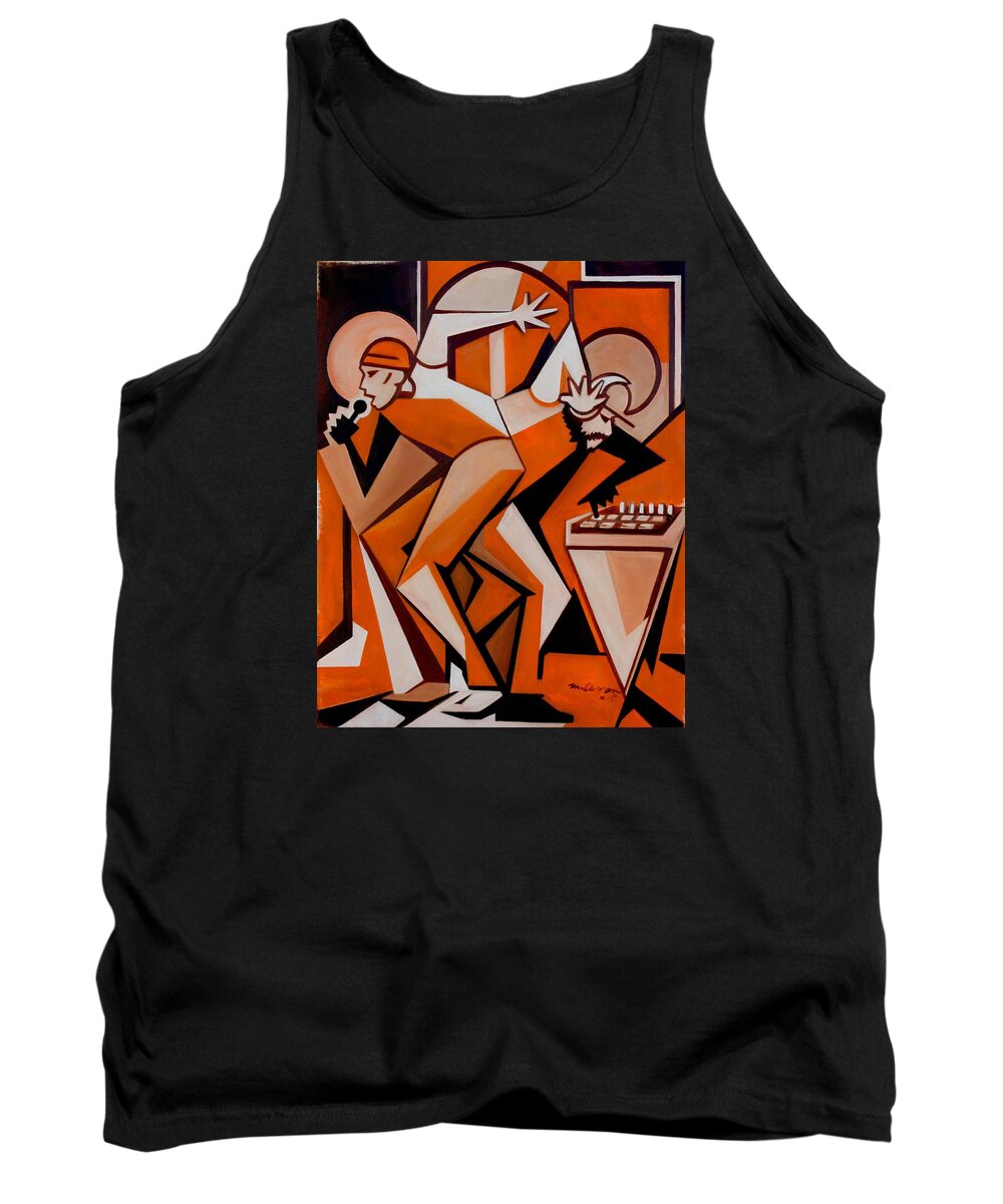 Rap Tank Top featuring the painting Neu Dae by Martel Chapman
