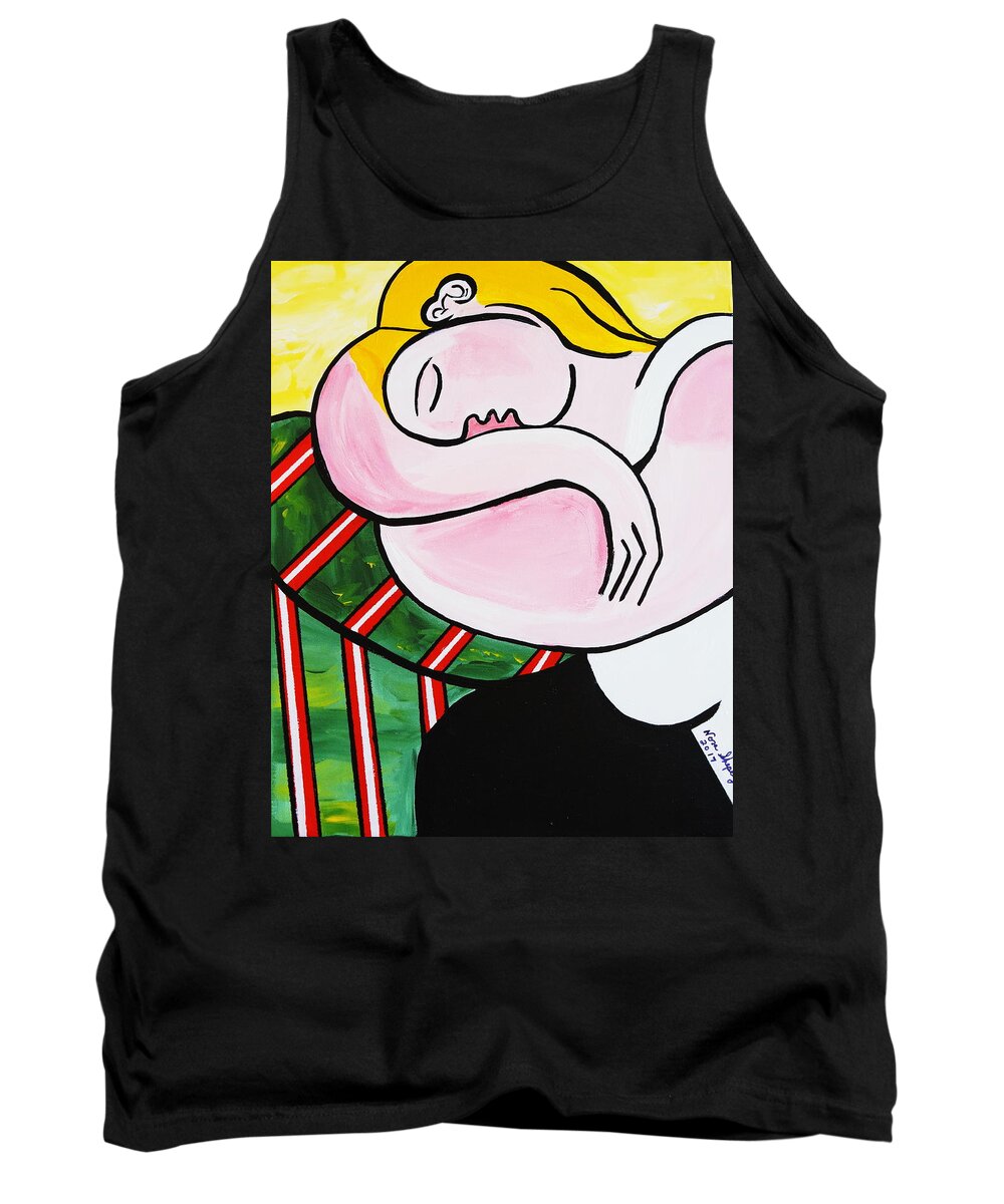 Picasso By Nora Tank Top featuring the painting New Picasso By Nora Out Cold by Nora Shepley
