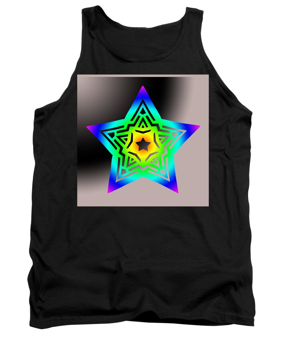Pentacle Tank Top featuring the digital art New Star 1b by Eric Edelman