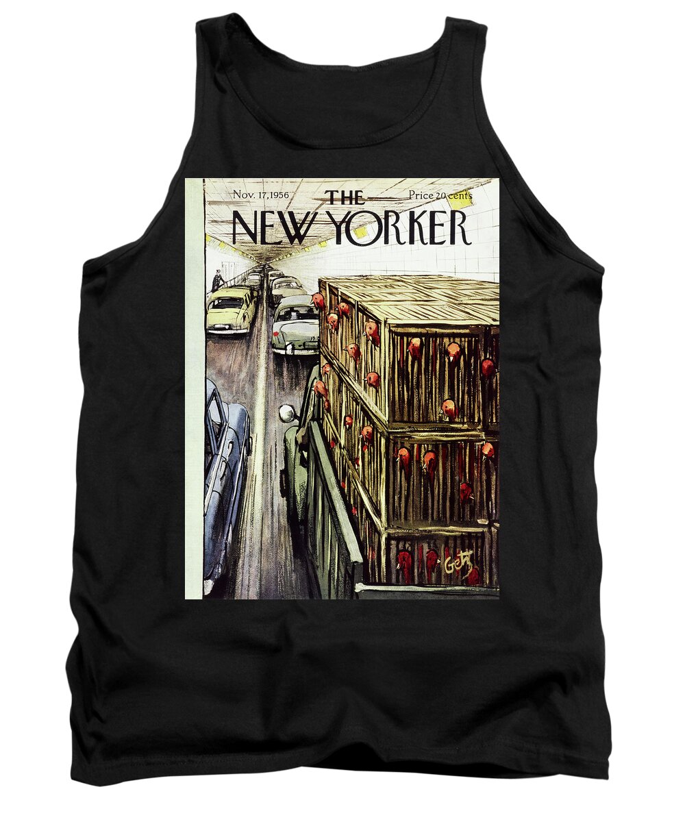 Turkeys Tank Top featuring the painting New Yorker November 17 1956 by Arthur Getz