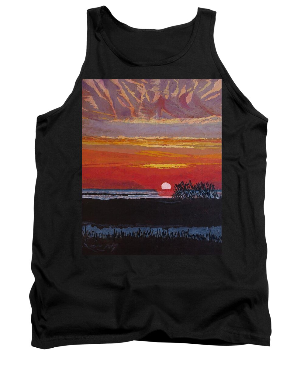 Sun Rise Tank Top featuring the painting North Star Sunrise by Leah Tomaino