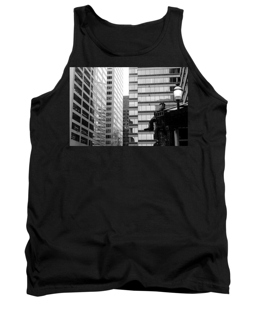 Downtown Tank Top featuring the photograph Observing the City by Valentino Visentini