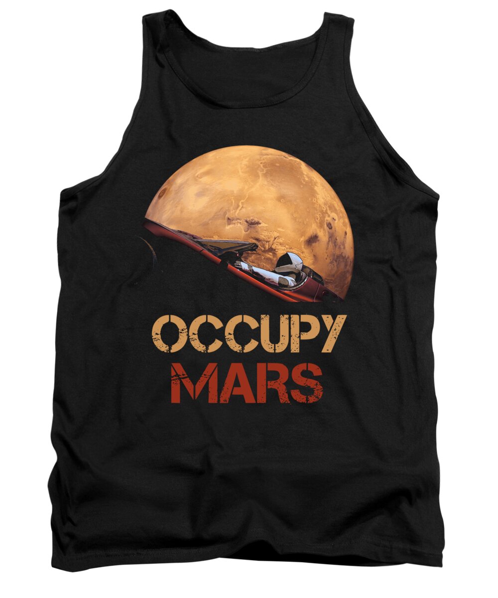 Occupy Mars Tank Top featuring the mixed media Occupy Mars by Filip Schpindel