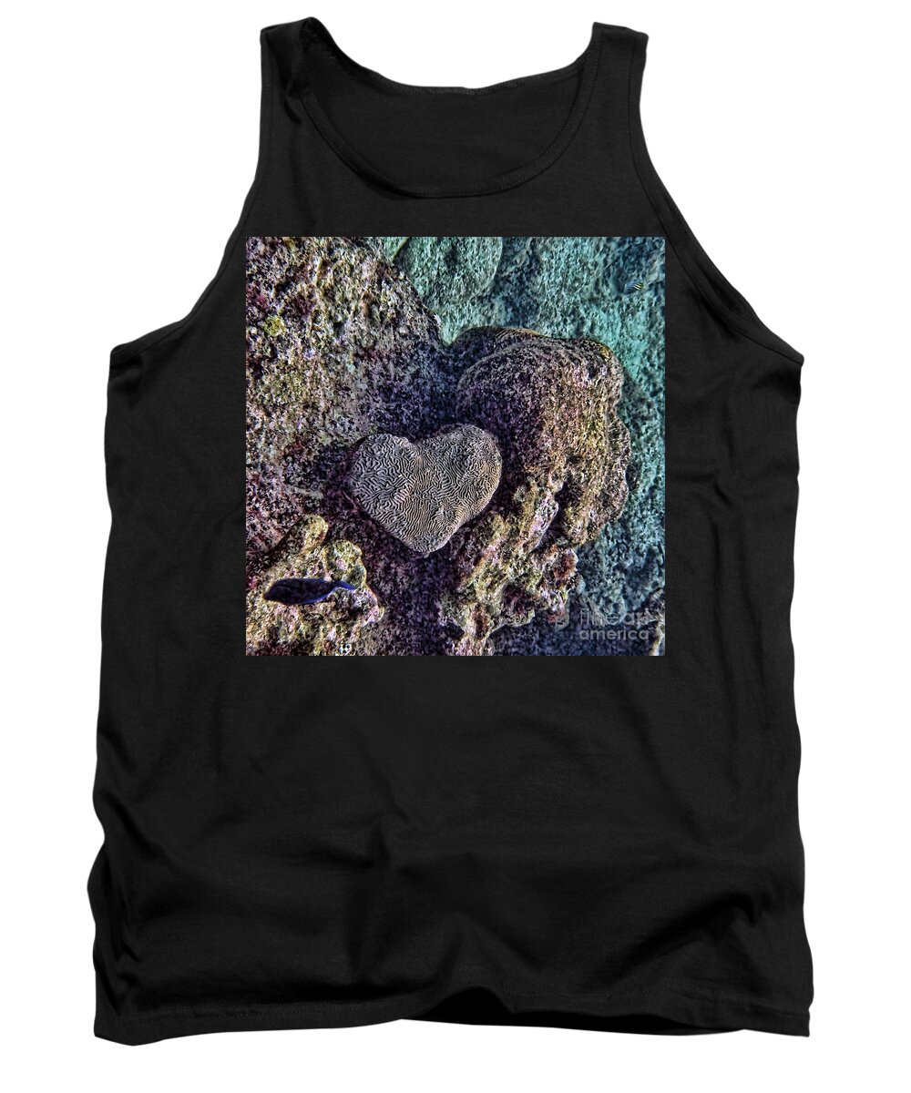 Heart Tank Top featuring the photograph Ocean love by Peggy Hughes