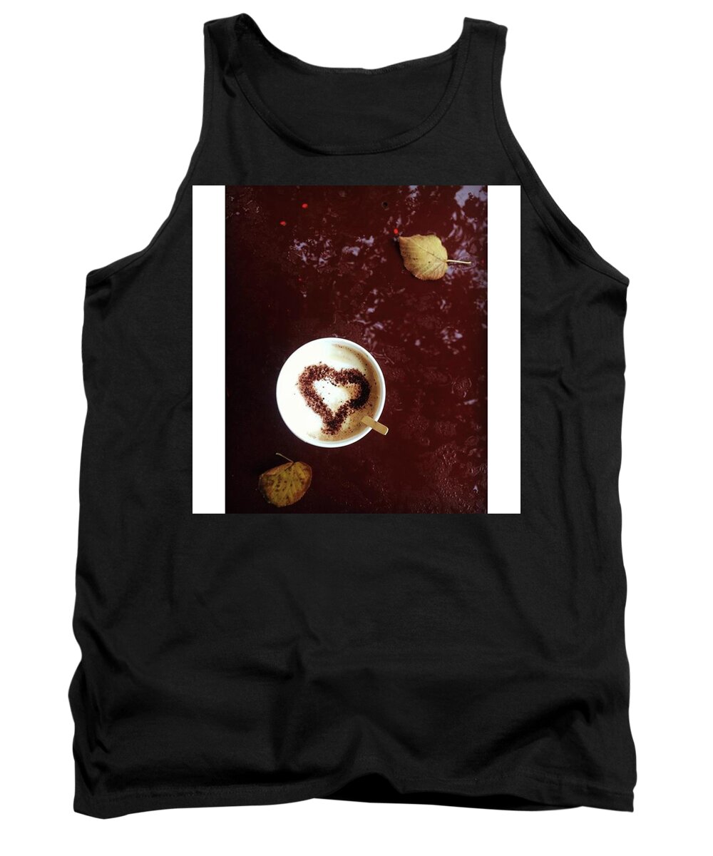 Heart Tank Top featuring the photograph #office #coffee
#heart #warm #color by Oksana Nepyipyvo