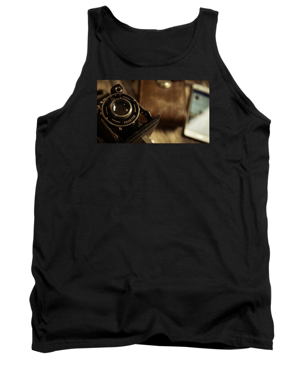 Camera Tank Top featuring the photograph Old Camera and a Smartphone by Denis Bayrak