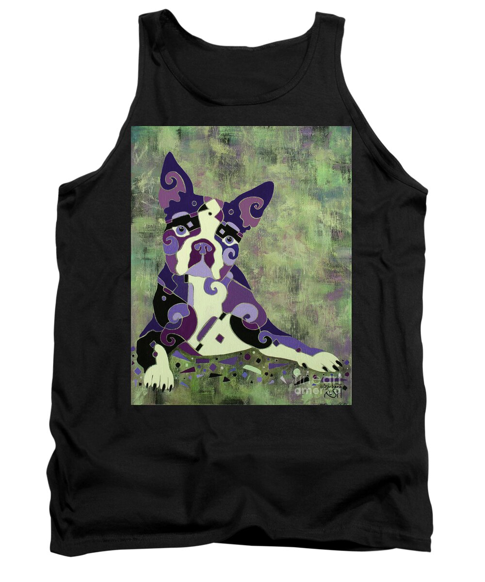 French Bull Dog Tank Top featuring the painting On Stand by by Barbara Rush
