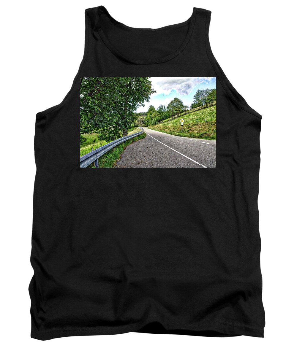 Road Tank Top featuring the photograph On the road by Ingrid Dendievel