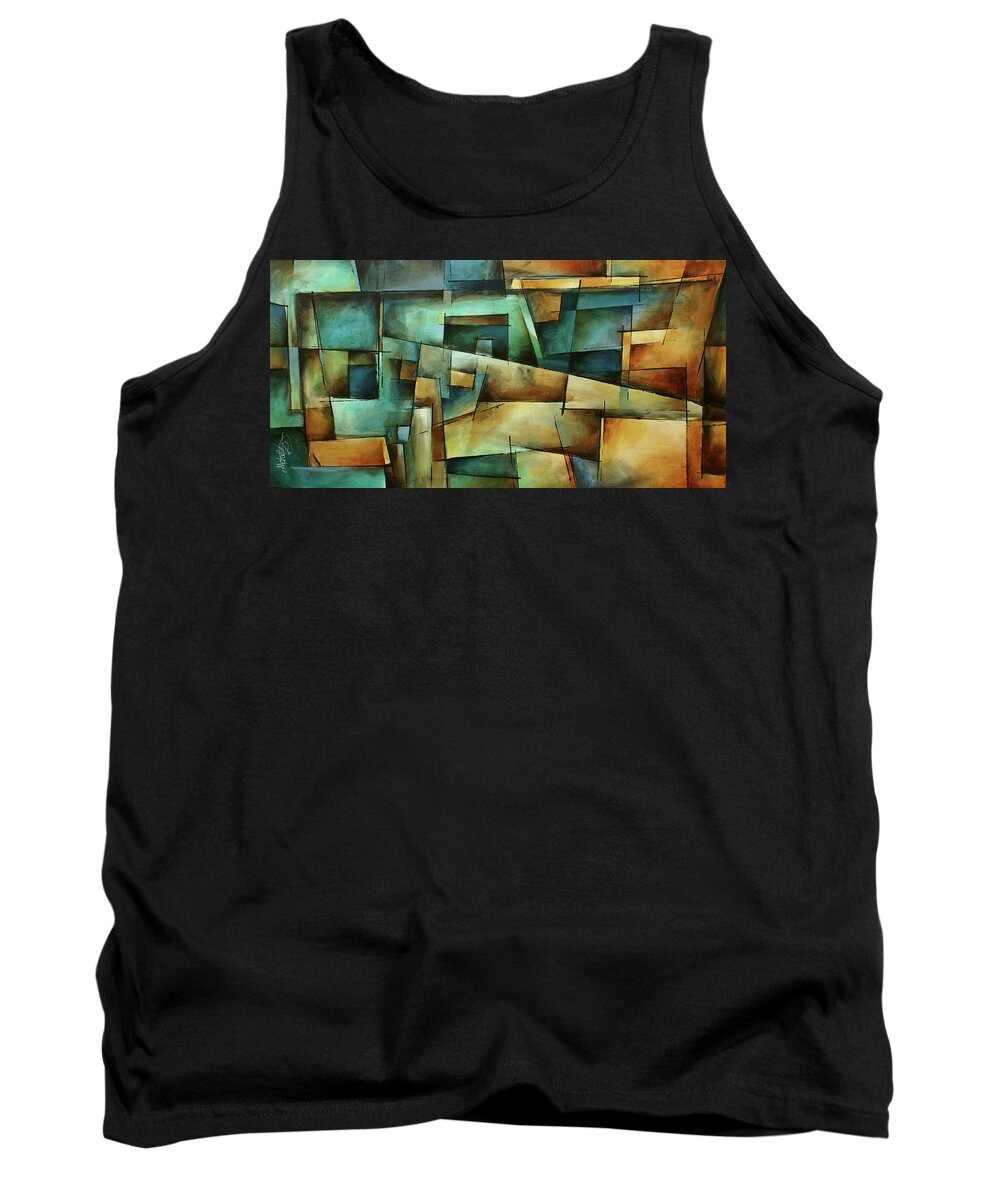 Abstract Tank Top featuring the painting 'One Way' by Michael Lang