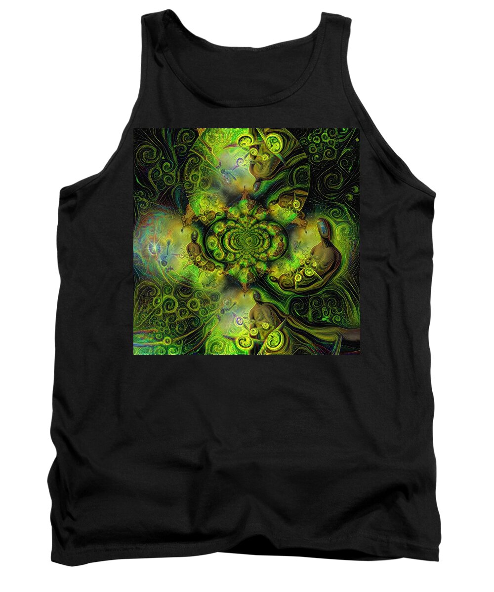 Oil Tank Top featuring the digital art Open Mind by Bruce Rolff