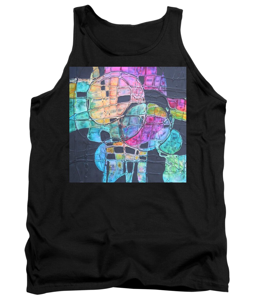 Abstract Tank Top featuring the painting Orbs by Nancy Jolley