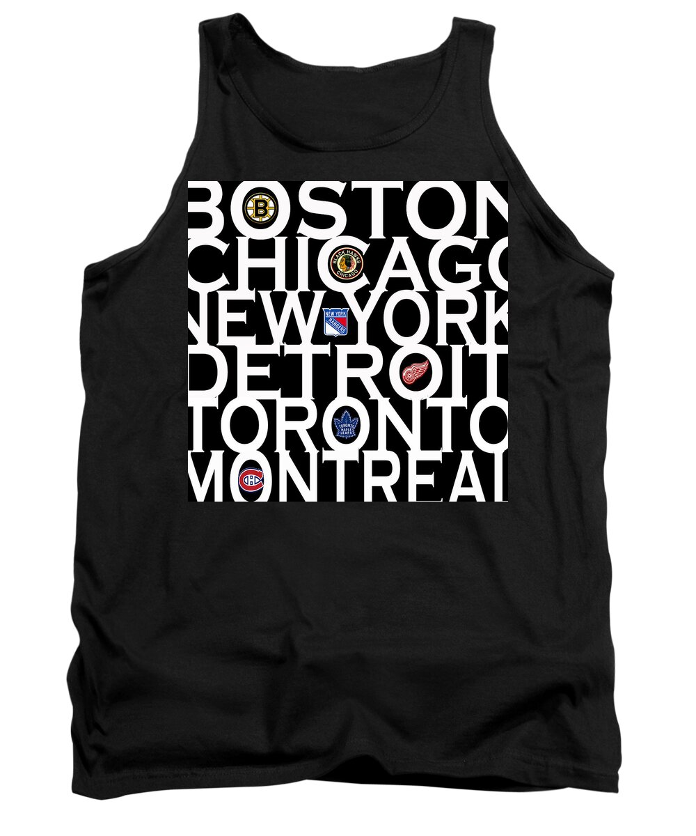 Hockey Tank Top featuring the photograph Original Six by Andrew Fare