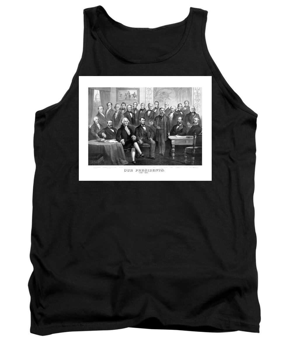 Us Presidents Tank Top featuring the painting Our Presidents 1789-1881 by War Is Hell Store