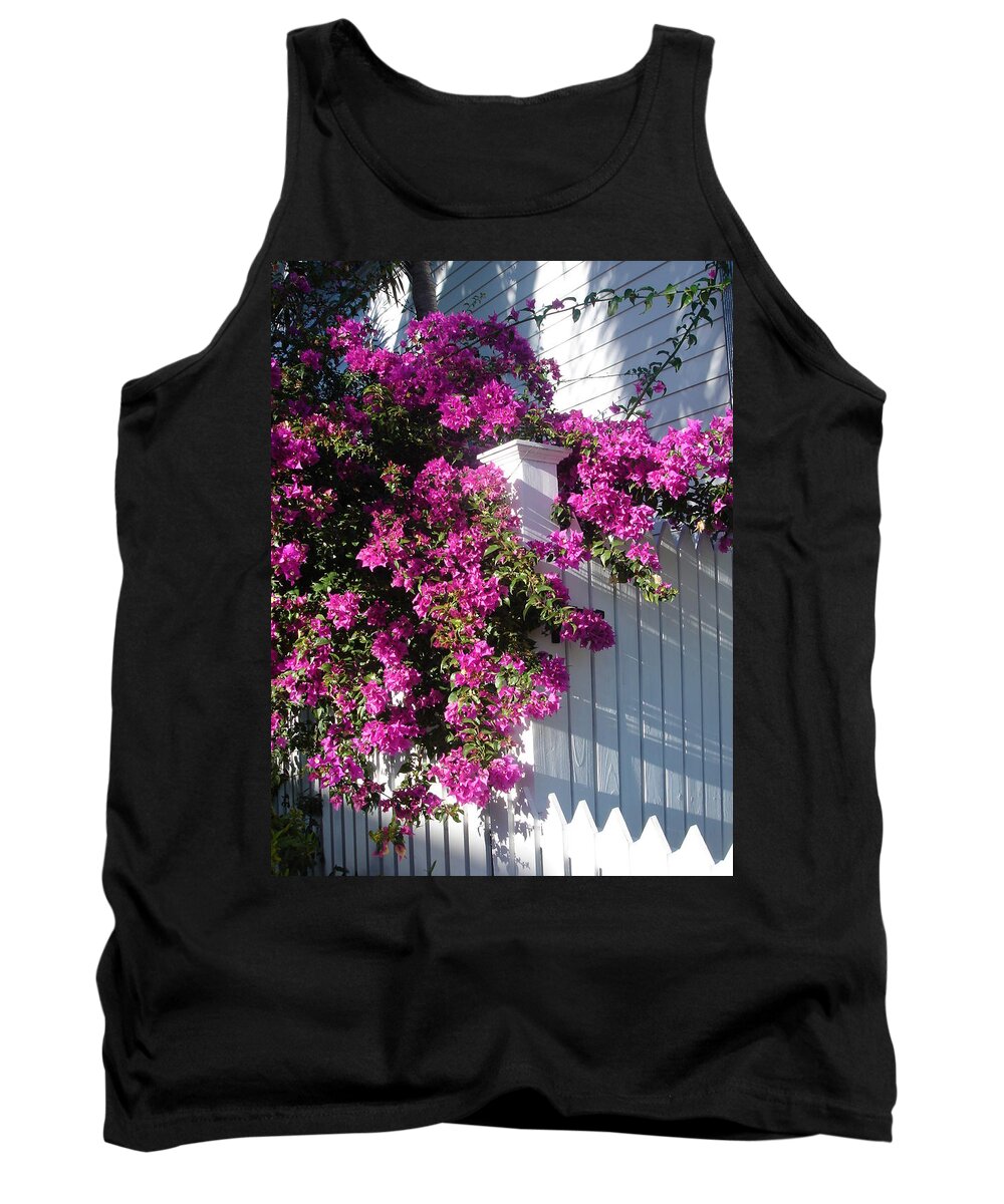 Flower Tank Top featuring the photograph Over the fence by Susanne Van Hulst