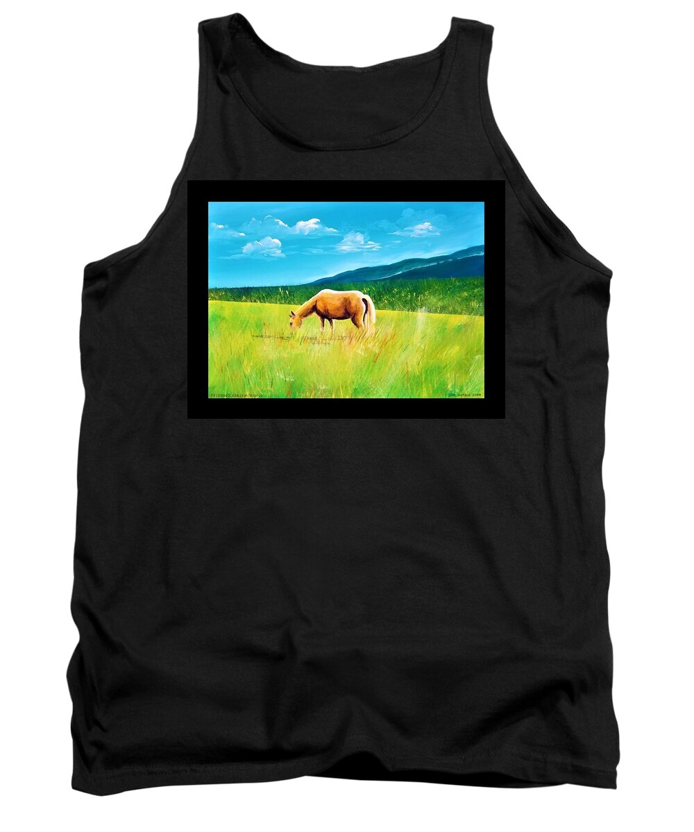 Palomino Tank Top featuring the painting Palomino Early Morning by Jim Harris